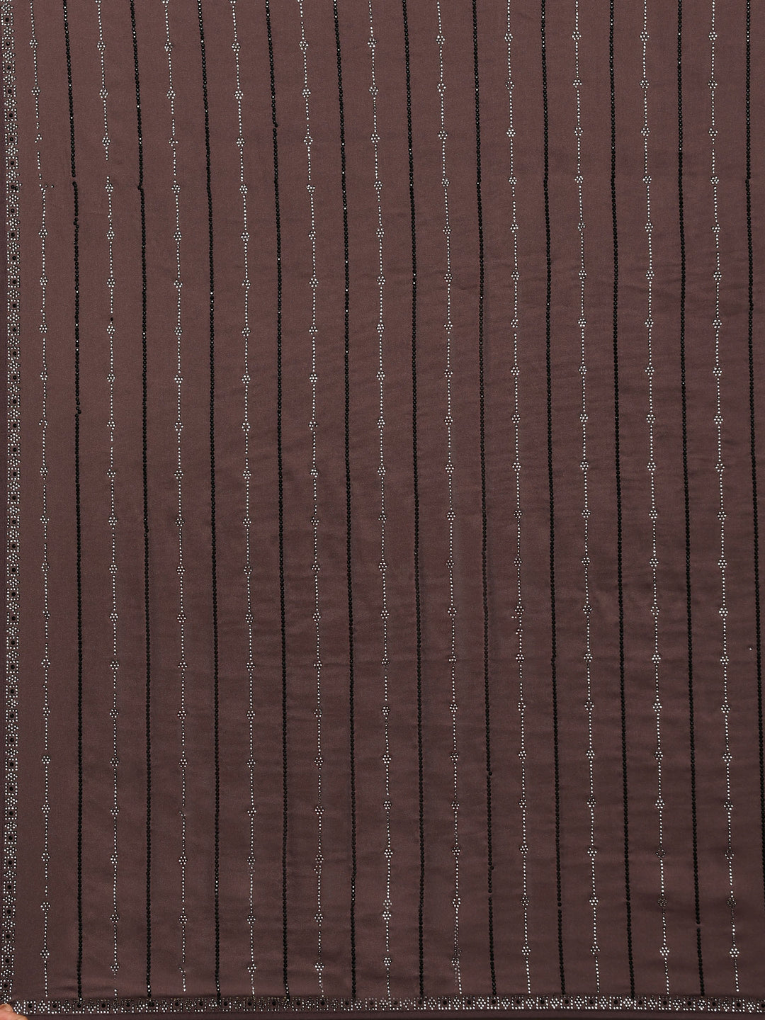 Brown Grey Printed Satin Saree