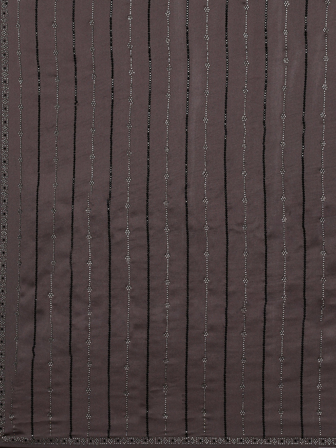 Grey Printed Satin Saree