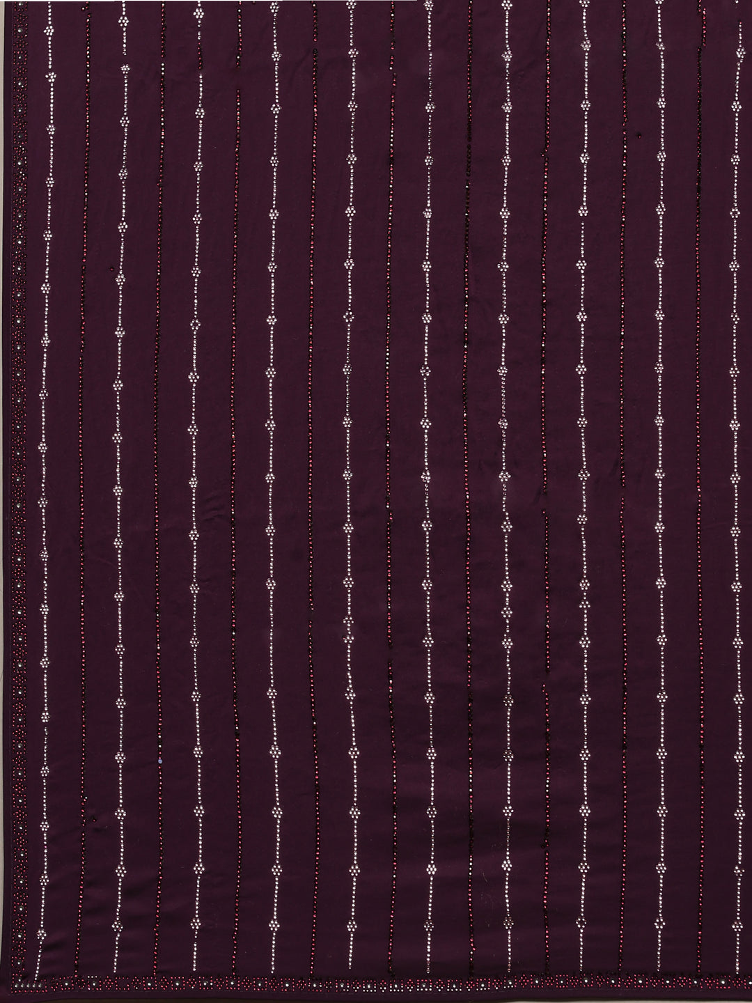 Purple Printed Satin Saree