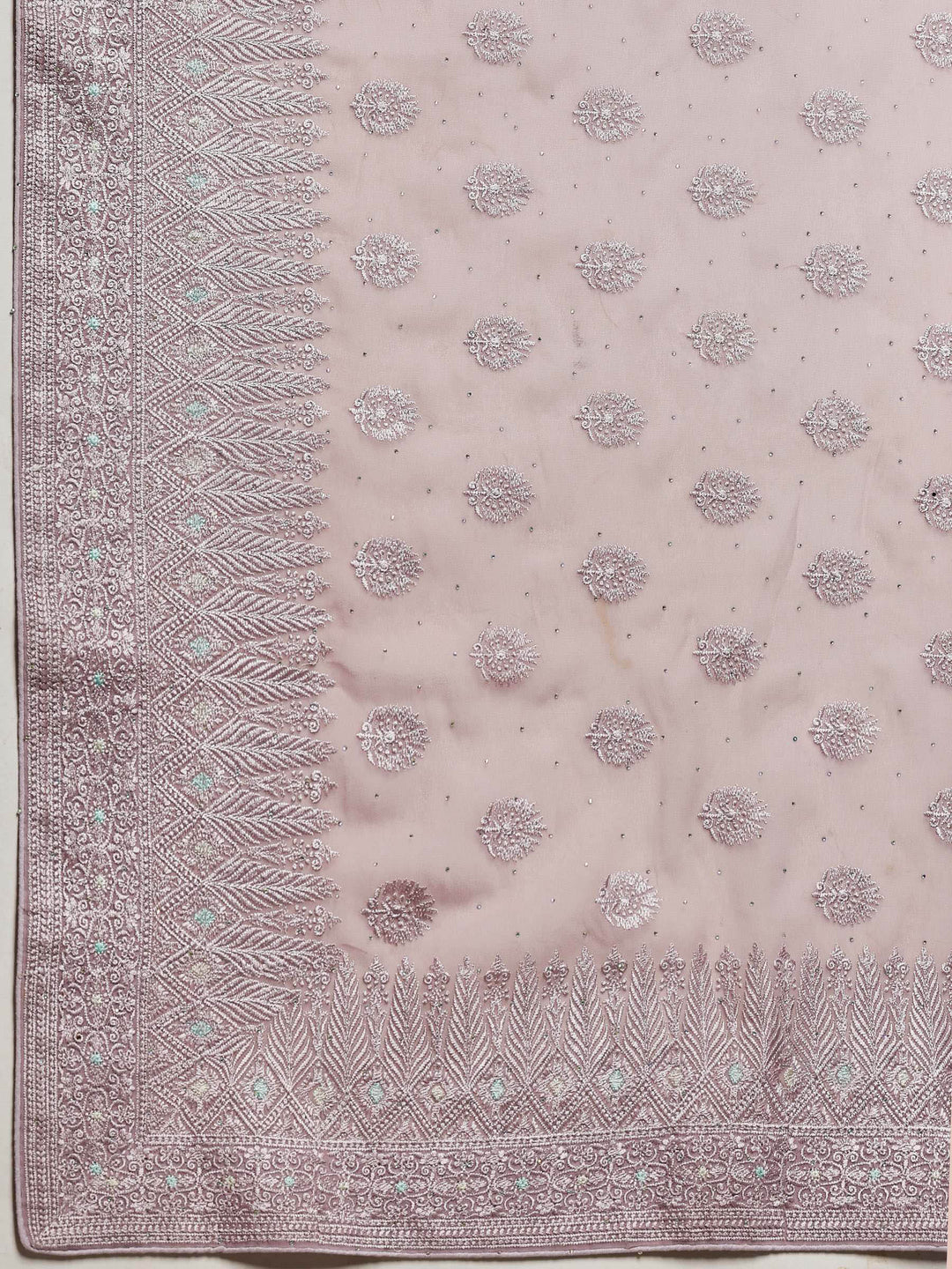 Lavender Embroidered Georgette Saree