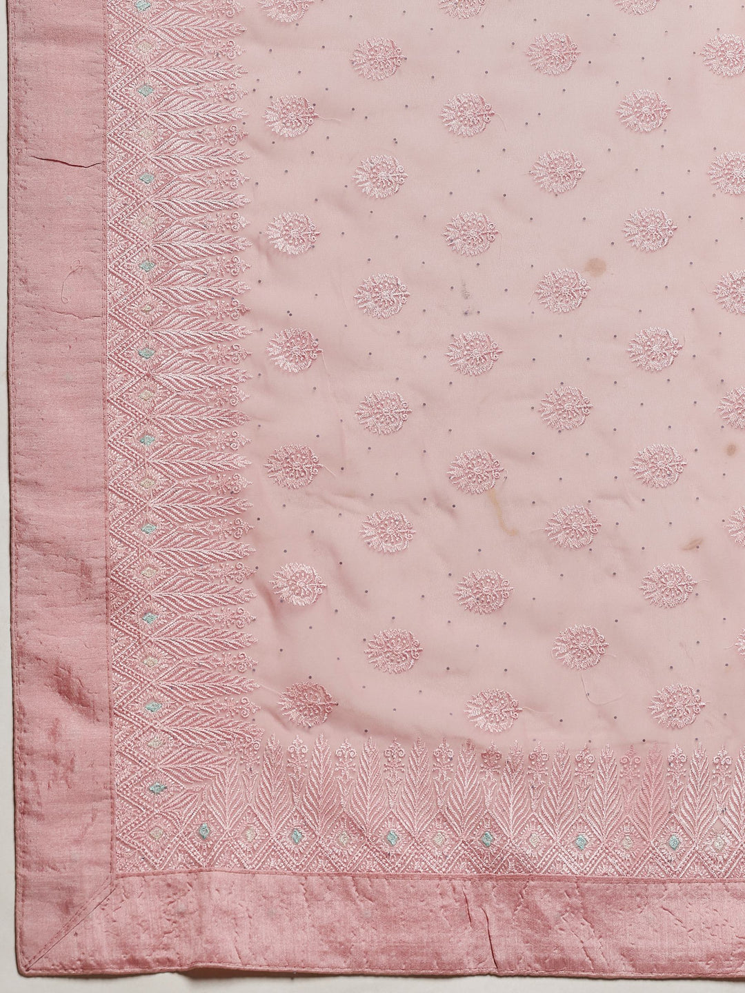 Pink Embroidered Georgette Saree