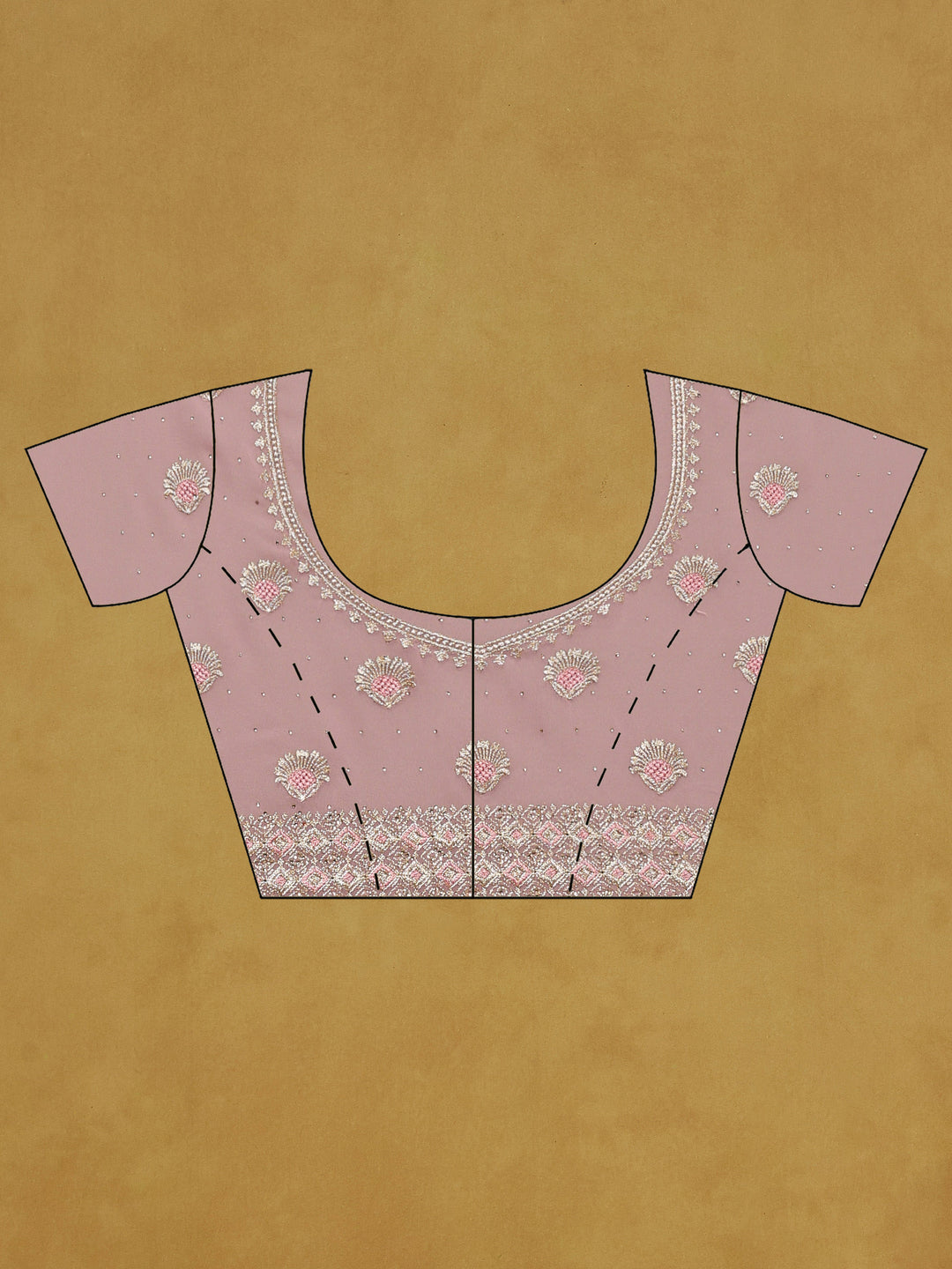 Pink Embroidered Georgette Saree