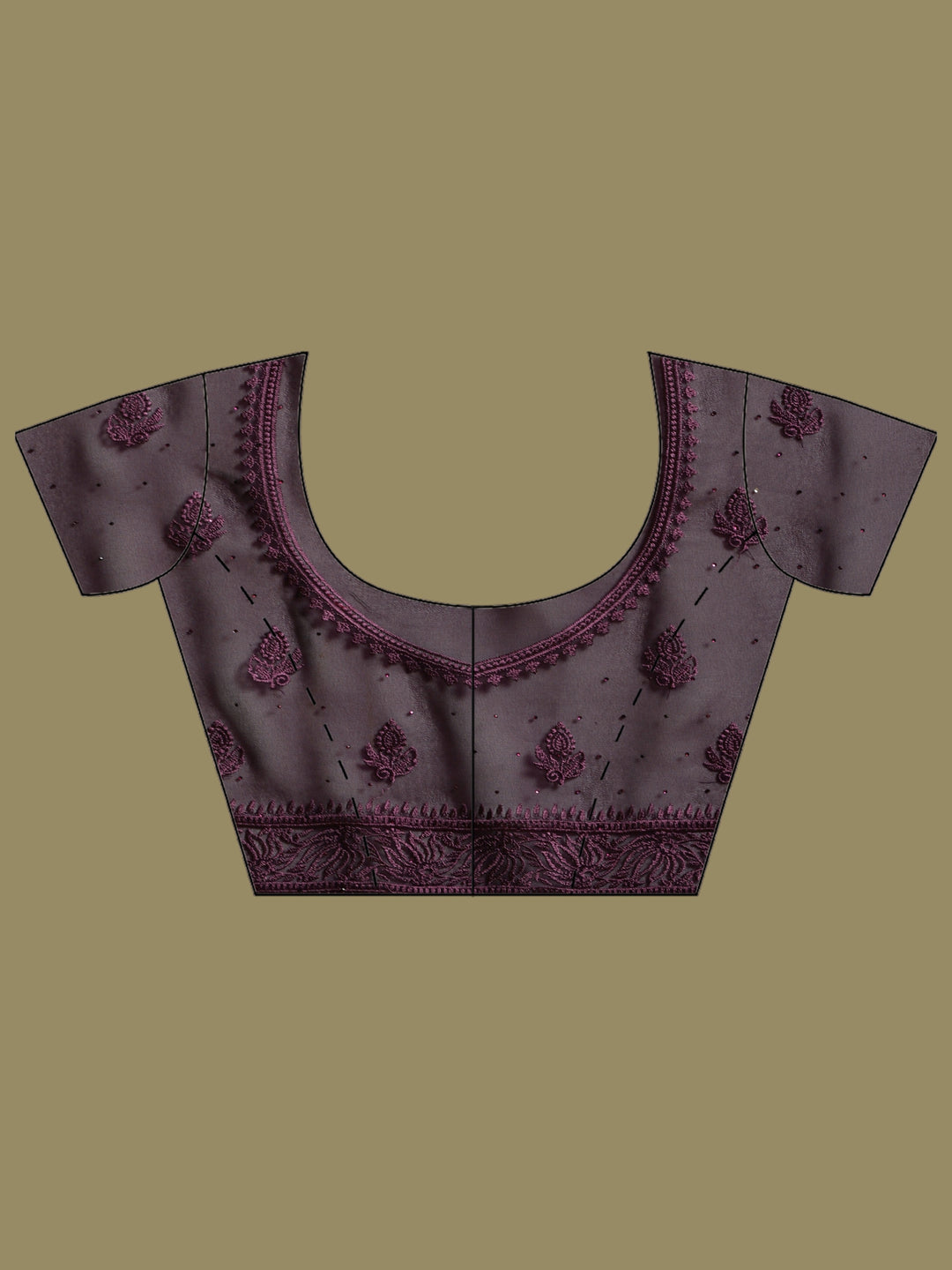 Purple Embroidered Georgette Saree