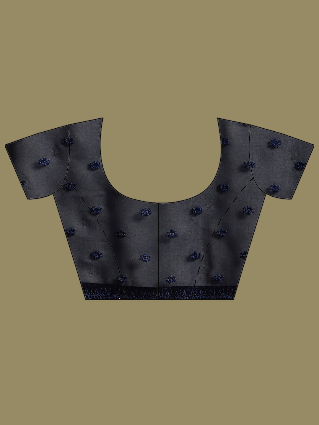 Navy Blue Embroidered Georgette Saree