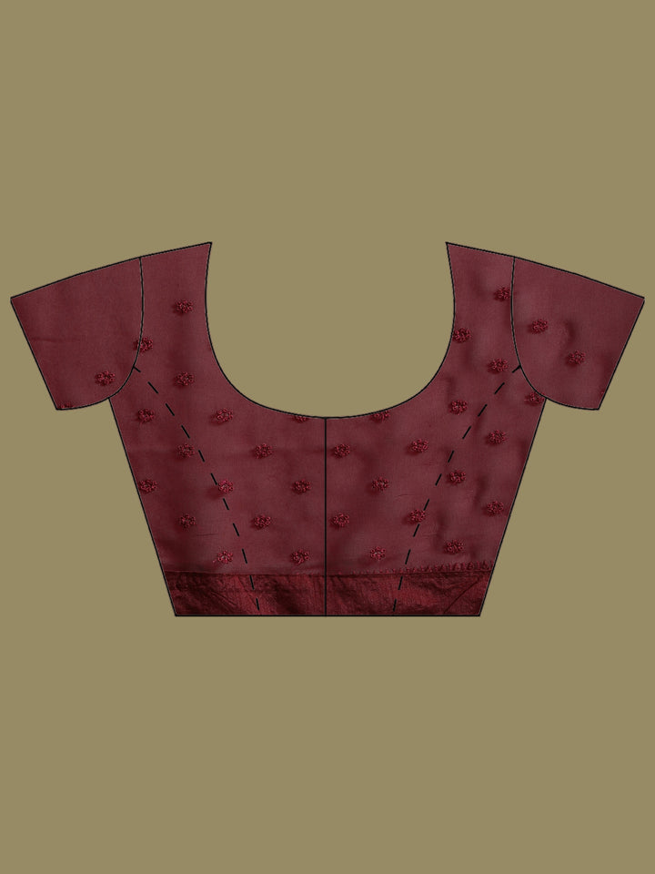 Wine Embroidered Georgette Saree