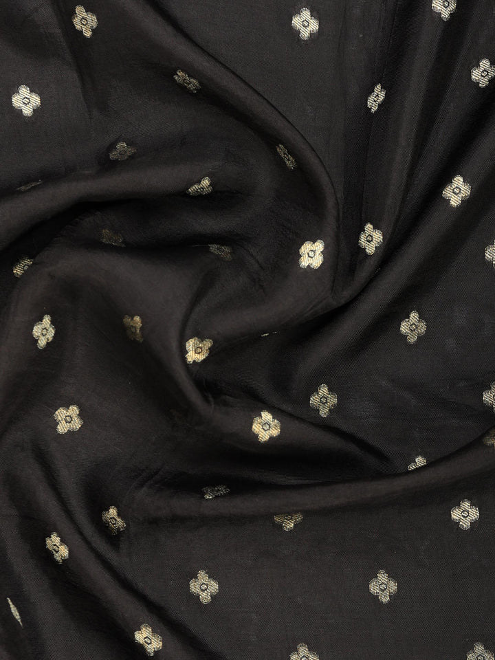 Black Resham Embroidery Crepe Saree