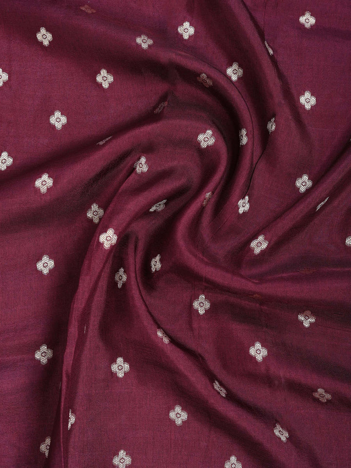 Wine Resham Embroidery Crepe Saree