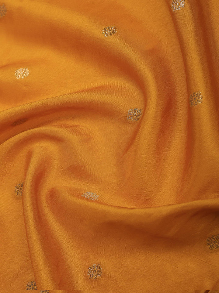 Mustard Art Silk Woven Saree
