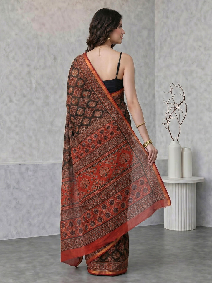 Zari Booti Woven  Crepe Saree