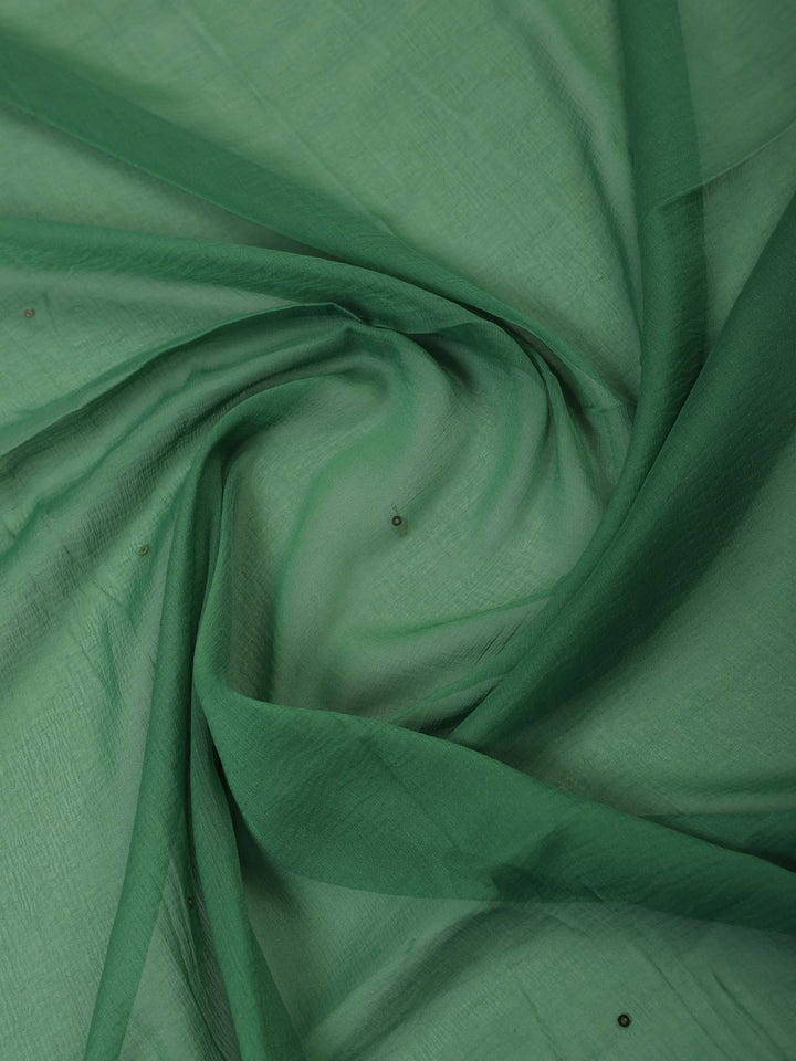 Green Muslin Embroidered Unstitched Dress Material