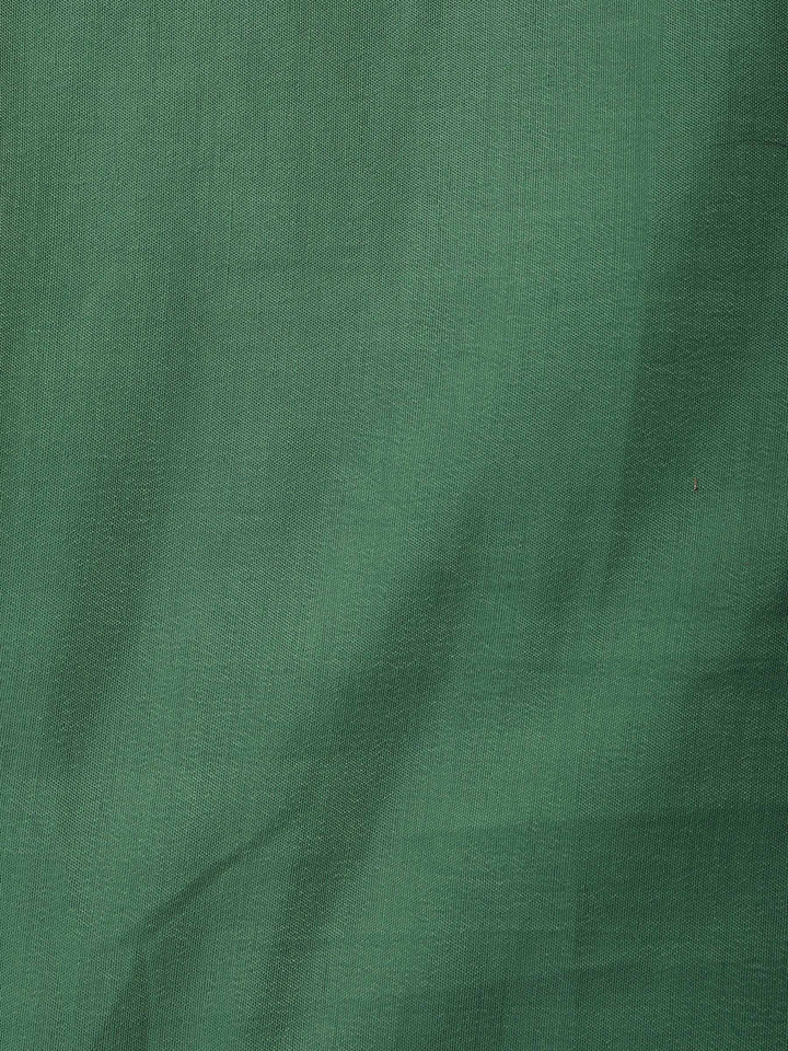 Green Muslin Embroidered Unstitched Dress Material