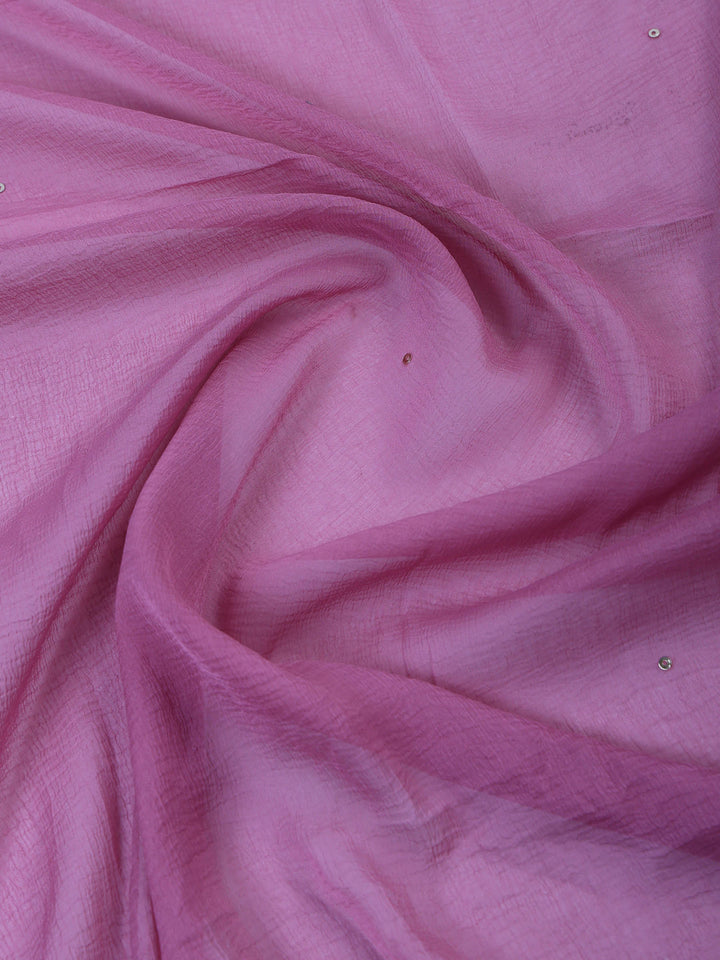 Pink Muslin Embroidered Unstitched Dress Material