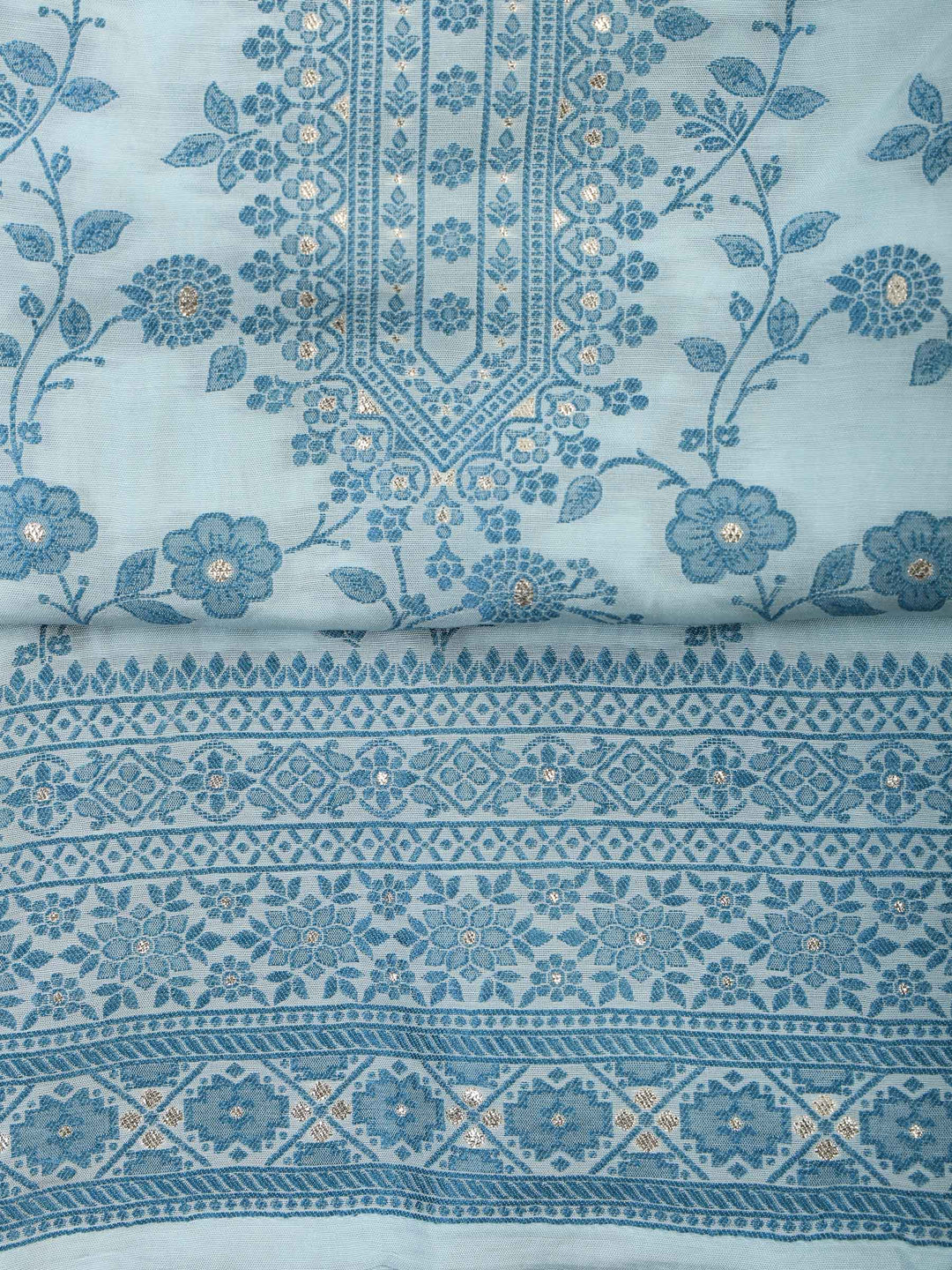Firozee Muslin Embroidered Unstitched Dress Material