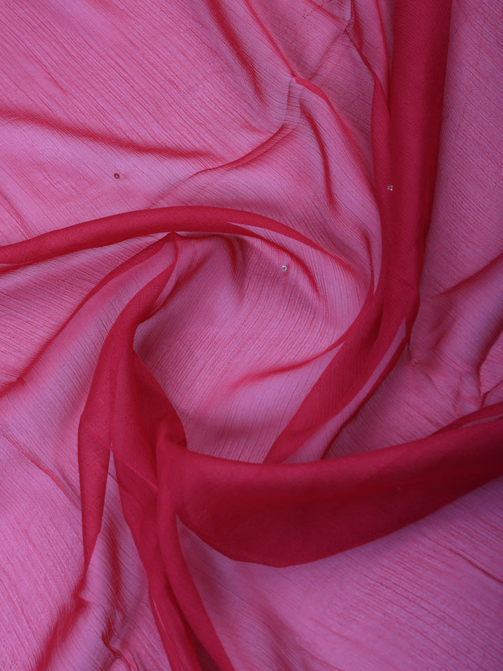 Magenta Art Silk Embroidered Unstitched Dress Material