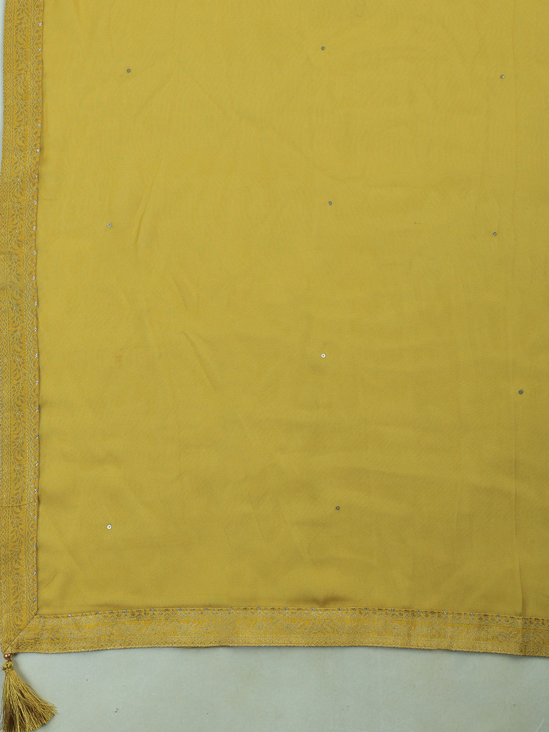 Mehndi Art Silk Embroidered Unstitched Dress Material