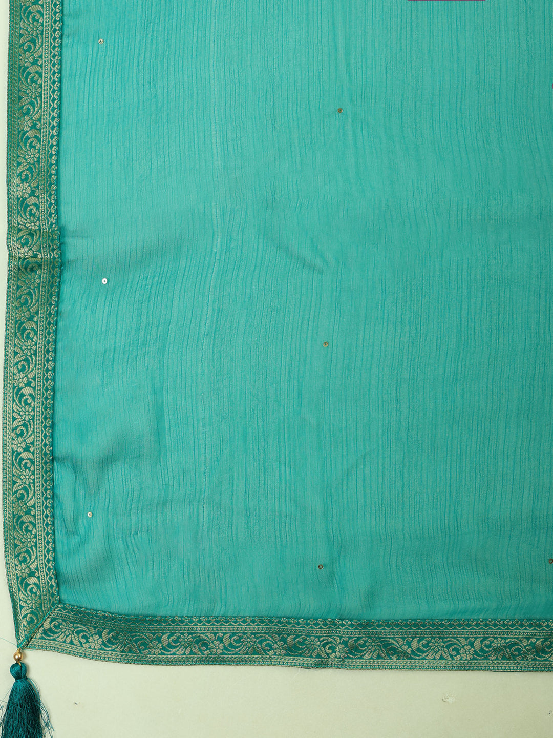 Rama-Green Art Silk Embroidered Unstitched Dress Material