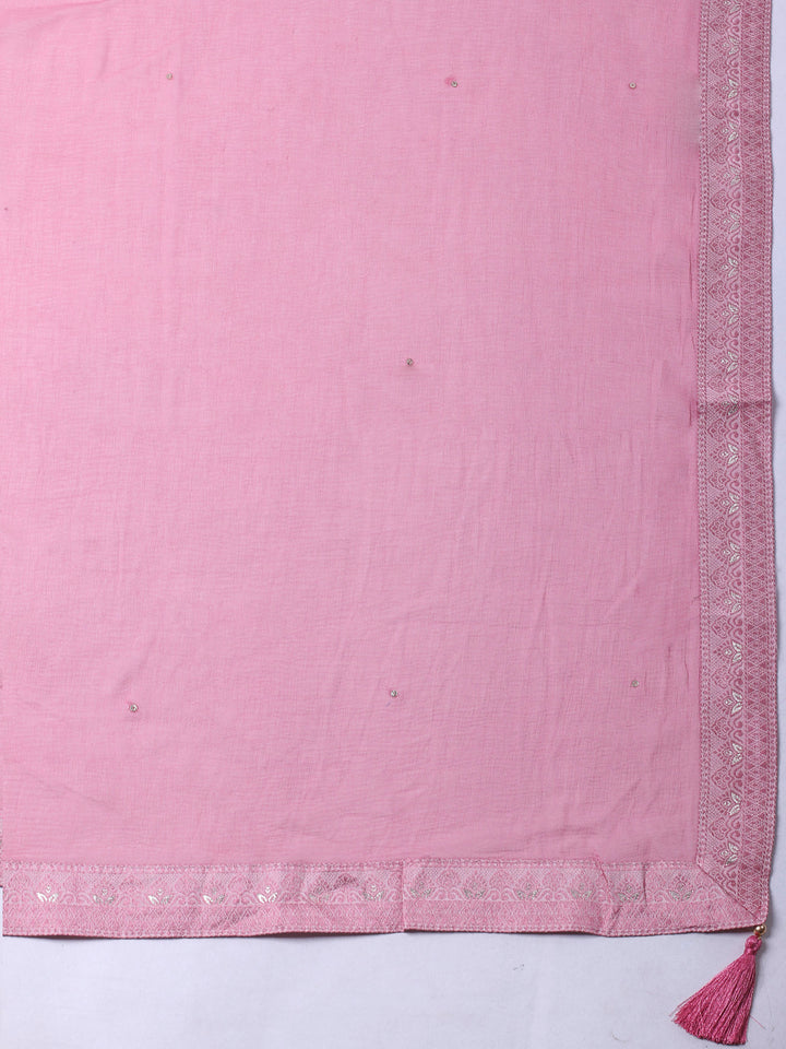 Peach Woven Unstitched Meena Bazaar