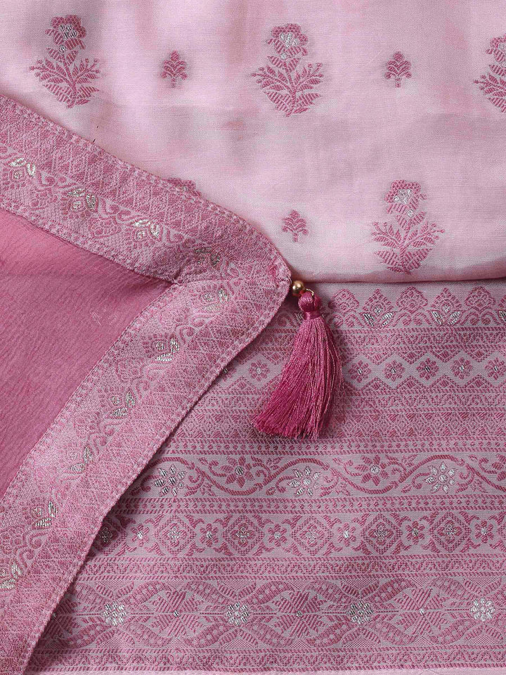Peach Woven Unstitched Meena Bazaar