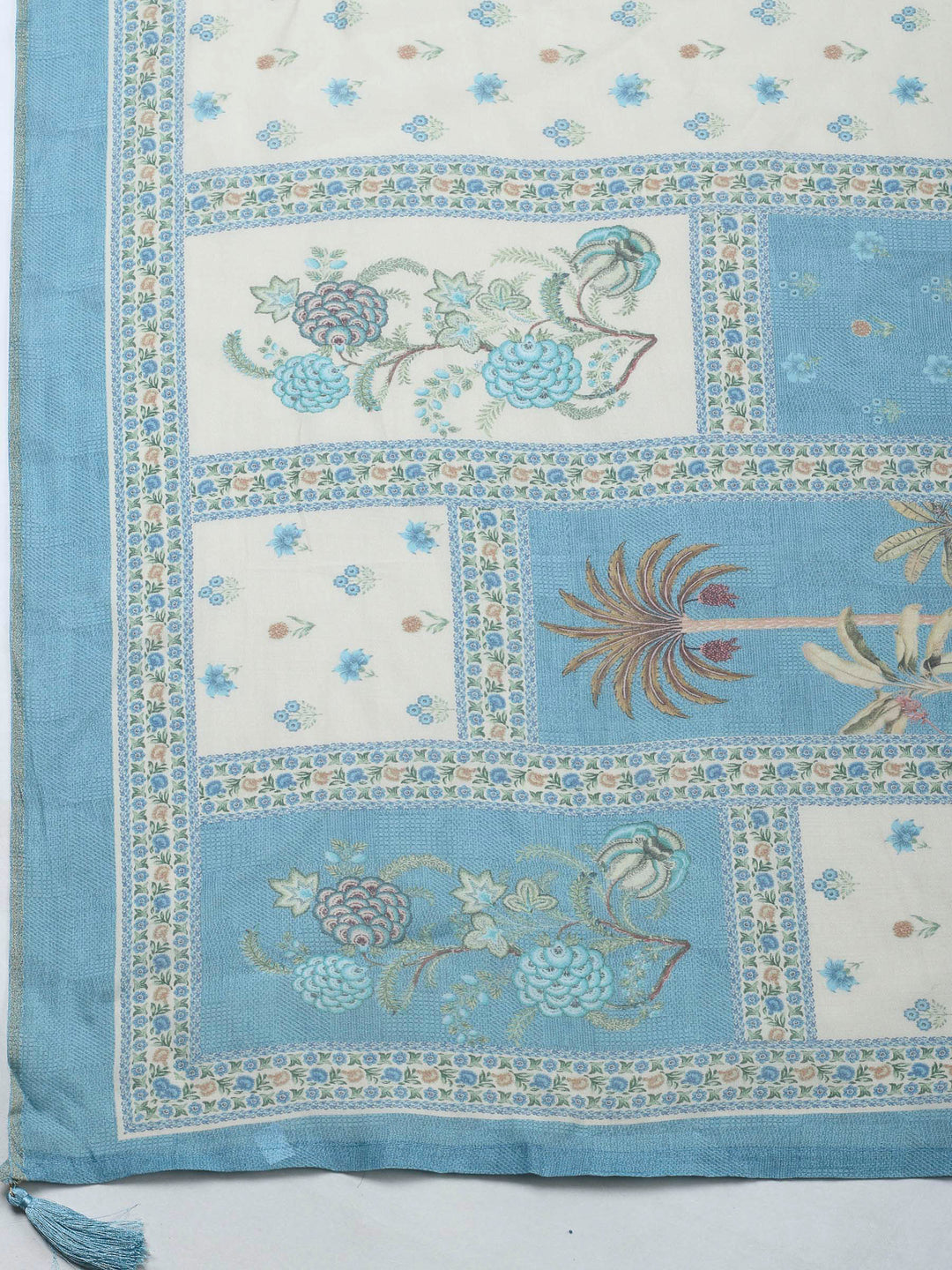 Grey-Blue Woven Unstitched Meena Bazaar