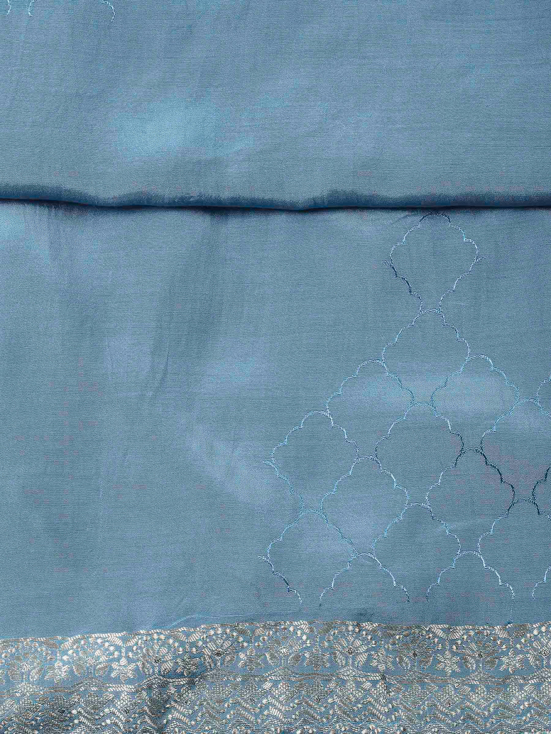 Grey-Blue Woven Unstitched Meena Bazaar
