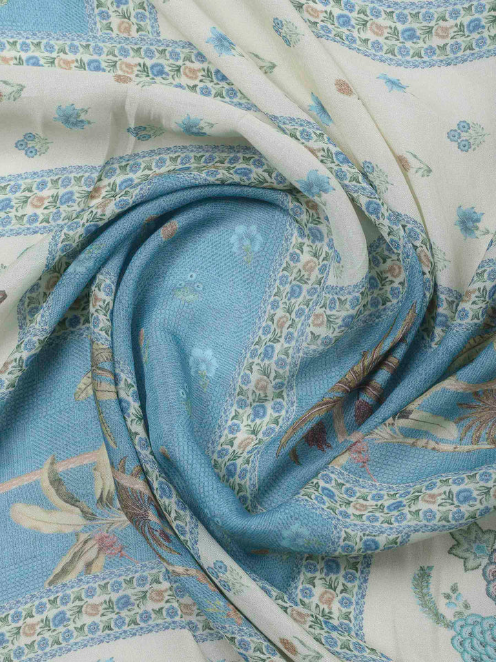 Grey-Blue Woven Unstitched Meena Bazaar