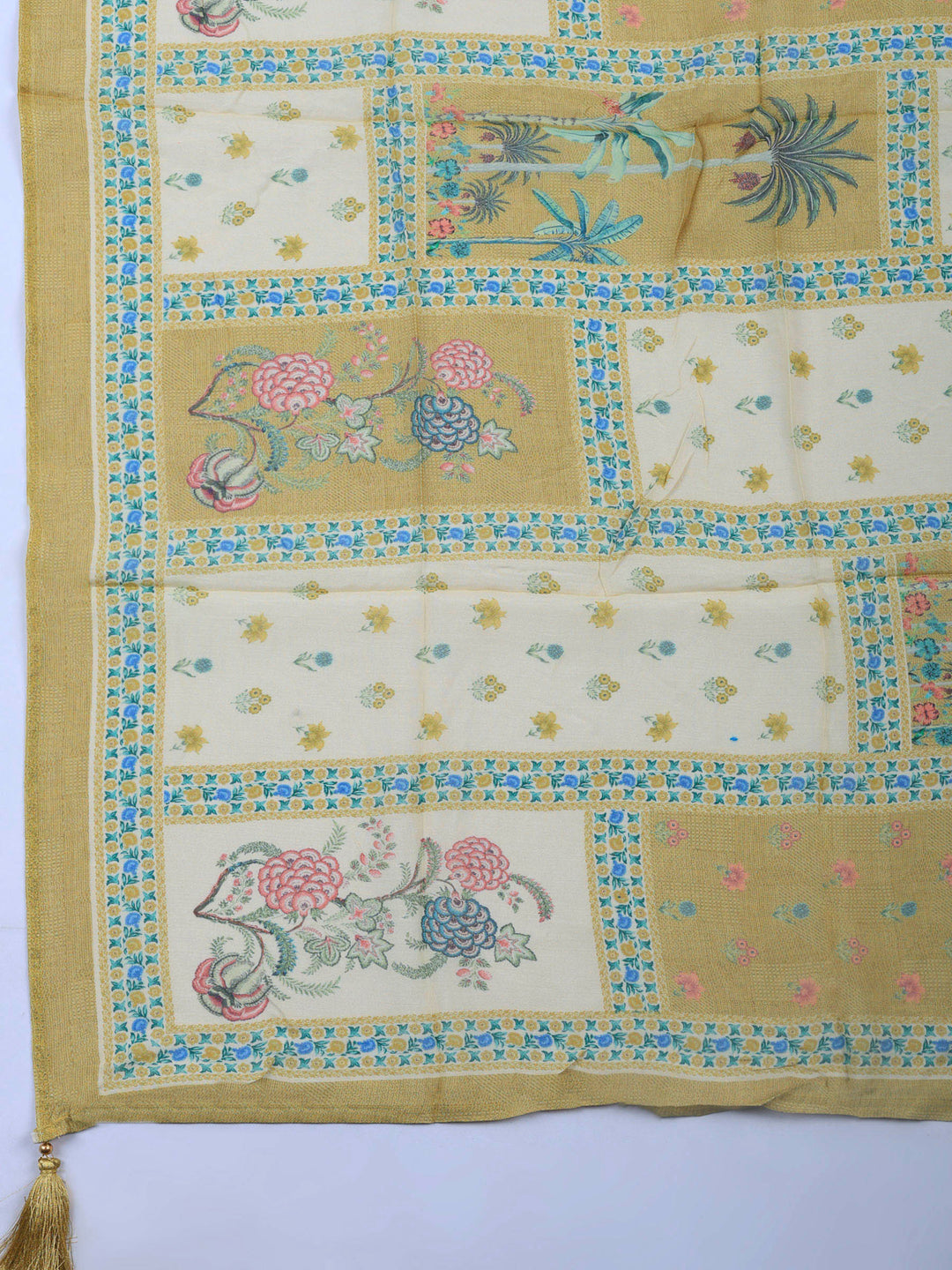 Mustard Woven Unstitched Meena Bazaar