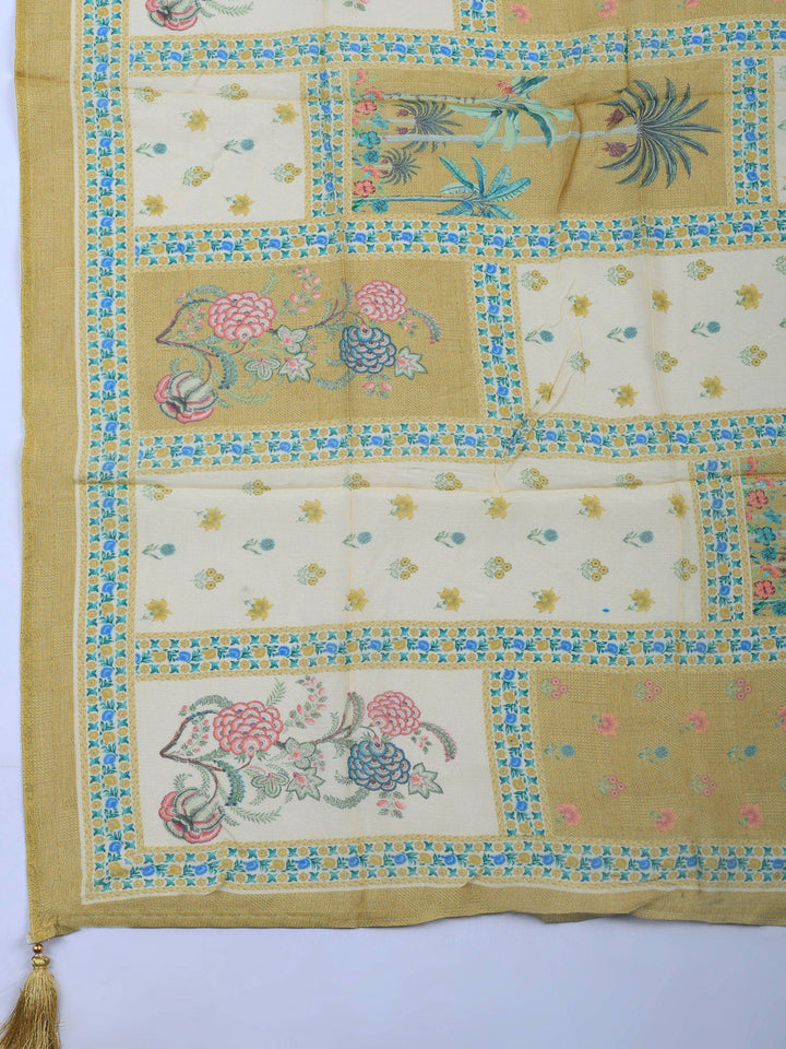 Mustard Woven Unstitched Meena Bazaar