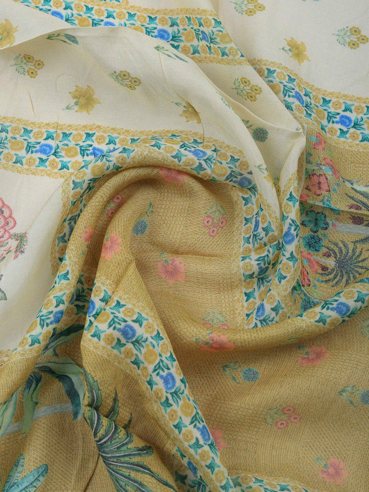 Mustard Woven Unstitched Meena Bazaar