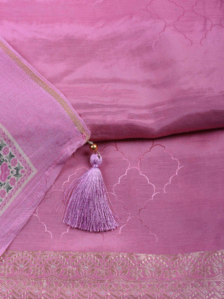 Pink-Lavender Woven Unstitched Meena Bazaar