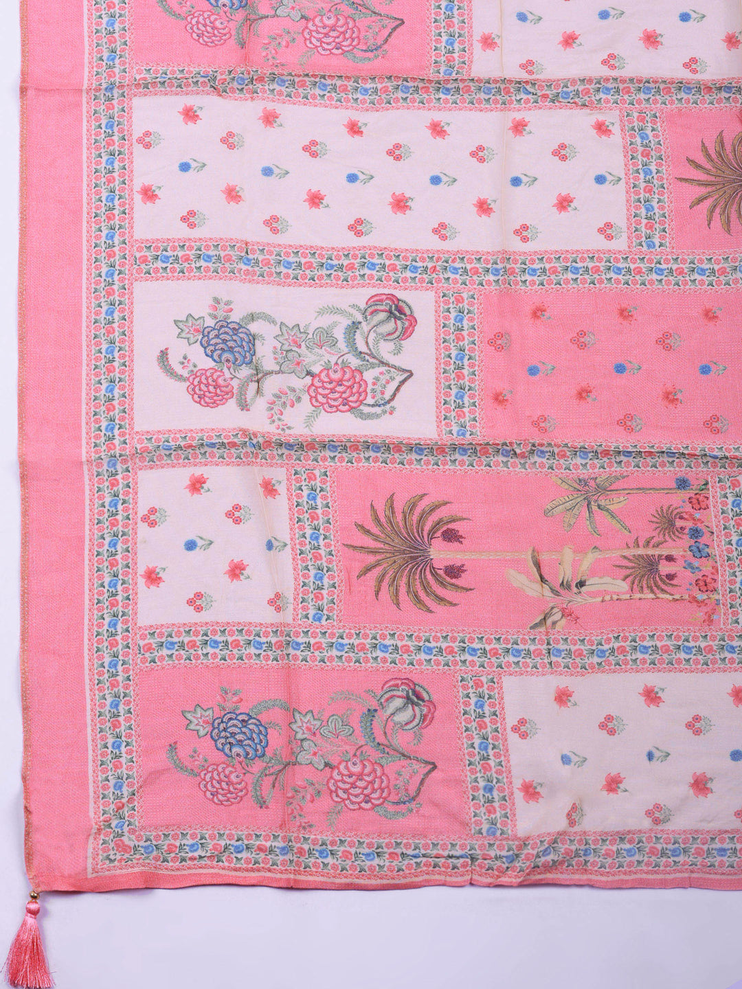 Pink Woven Unstitched Meena Bazaar