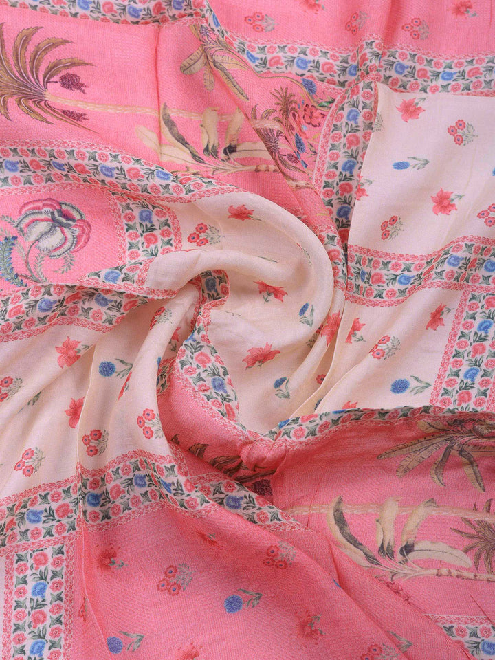 Pink Woven Unstitched Meena Bazaar
