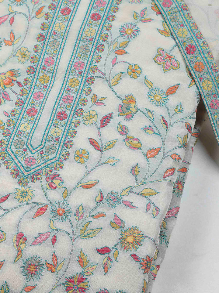 Beige Muslin Woven Unstitched Dress Material