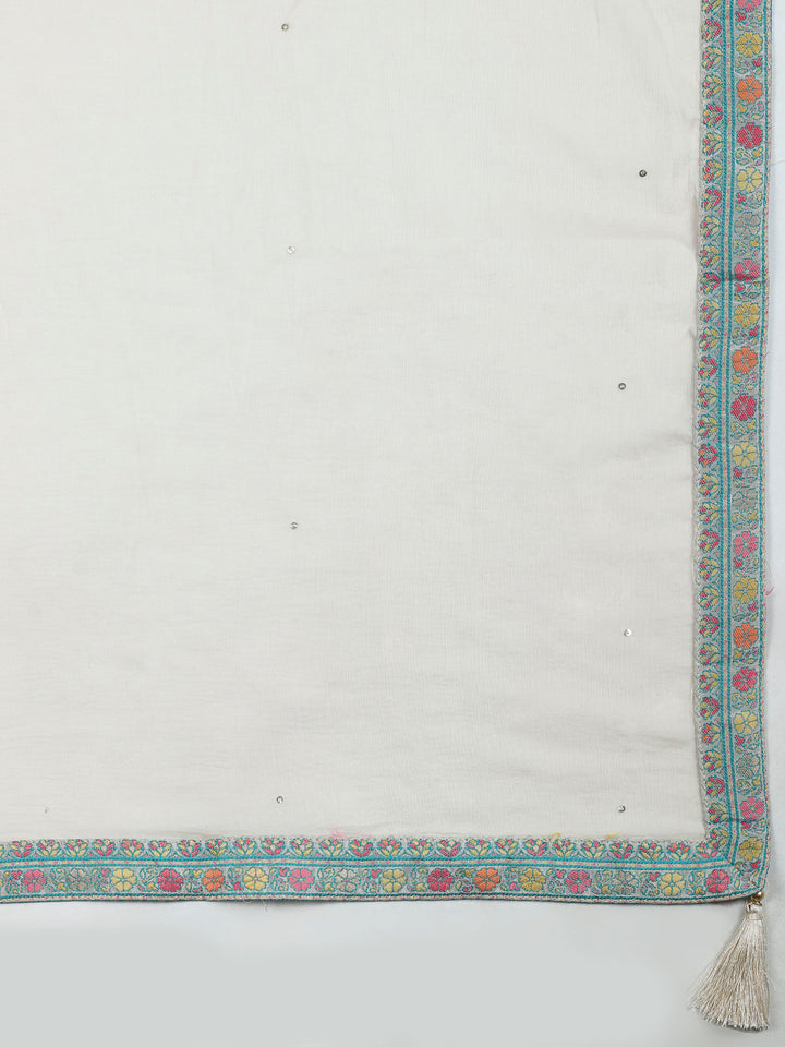 Beige Muslin Woven Unstitched Dress Material