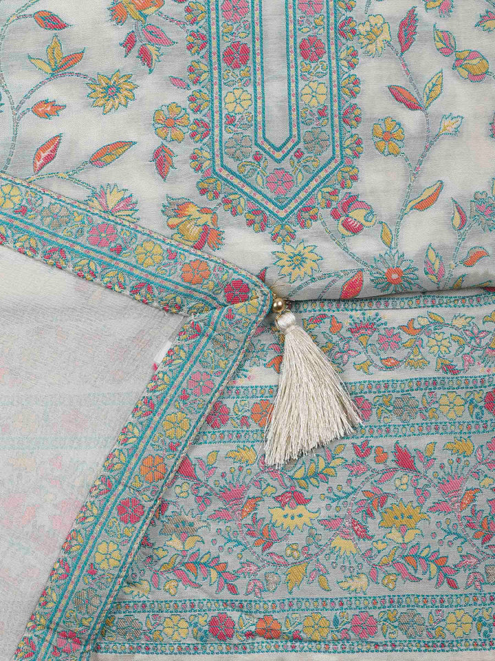 Beige Muslin Woven Unstitched Dress Material