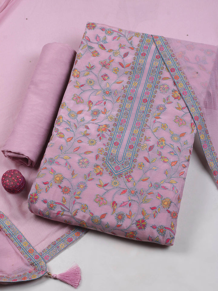 Mauve Muslin Woven Unstitched Dress Material