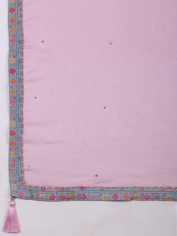 Mauve Muslin Woven Unstitched Dress Material