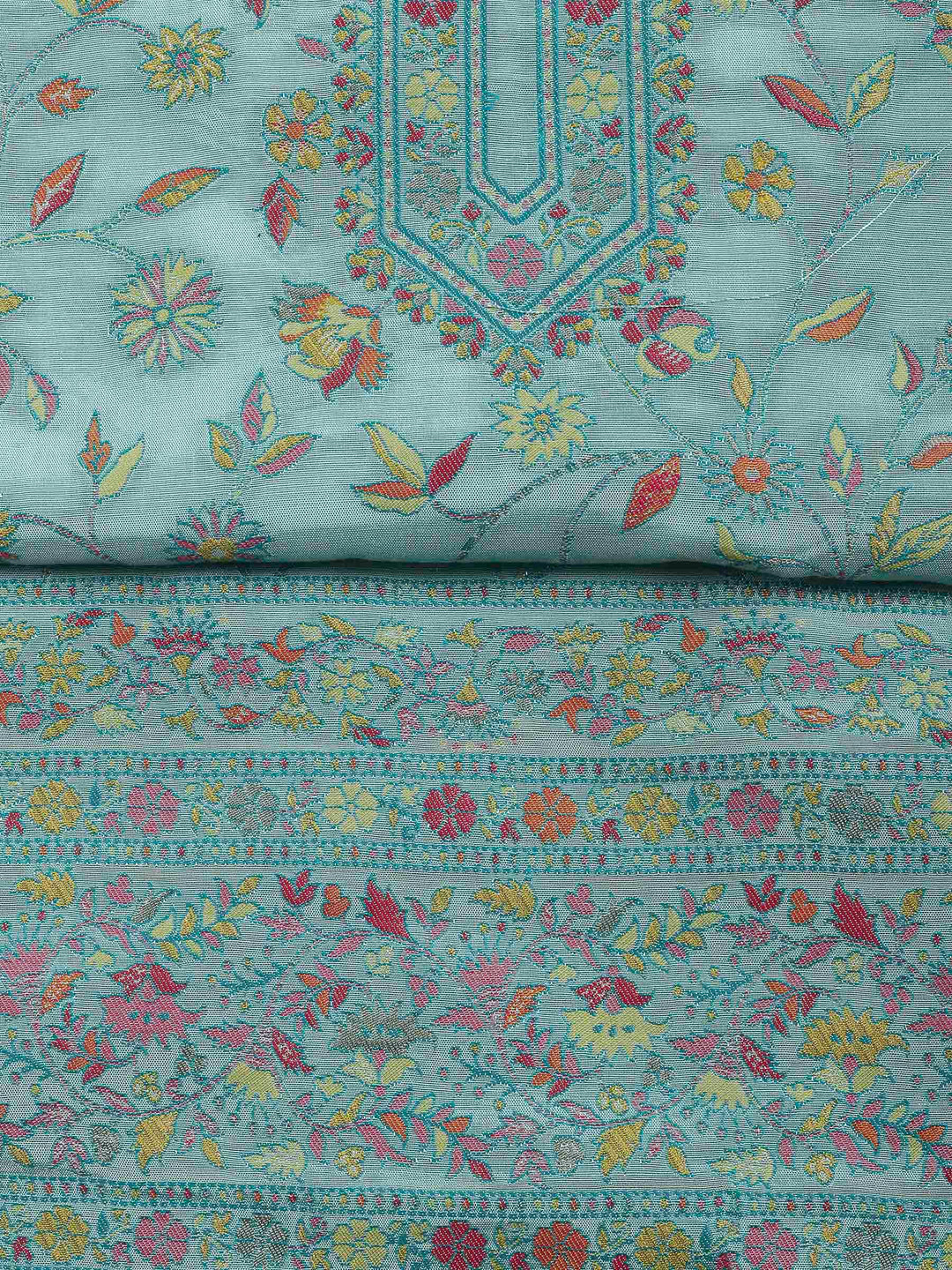 Sea Green Muslin Woven Unstitched Dress Material
