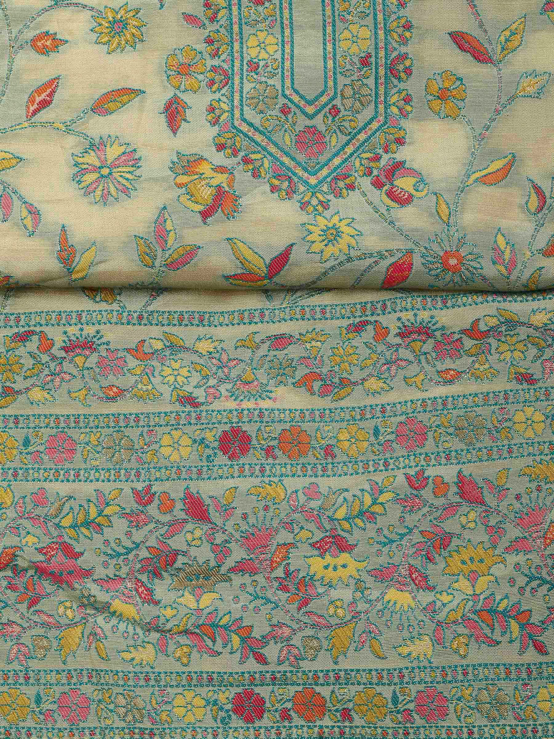 Yellow Muslin Woven Unstitched Dress Material