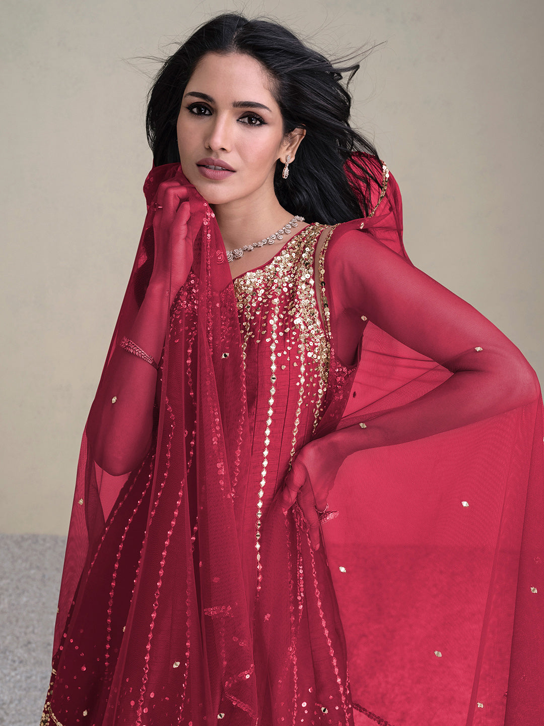 Pink Art Silk Embroidered Kurta Dhoti With Dupatta