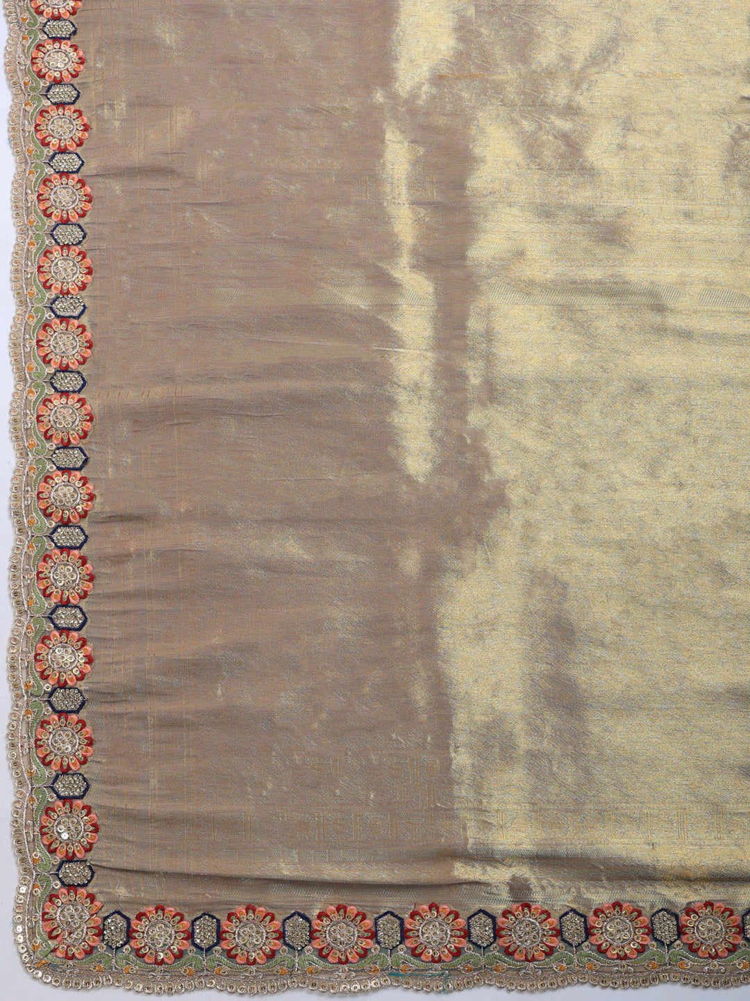 Lavender Embroidered Art Silk Saree