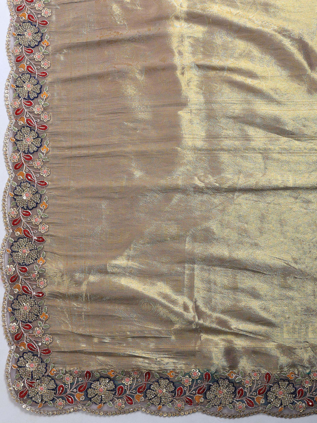 Lavender Embroidered Art Silk Saree