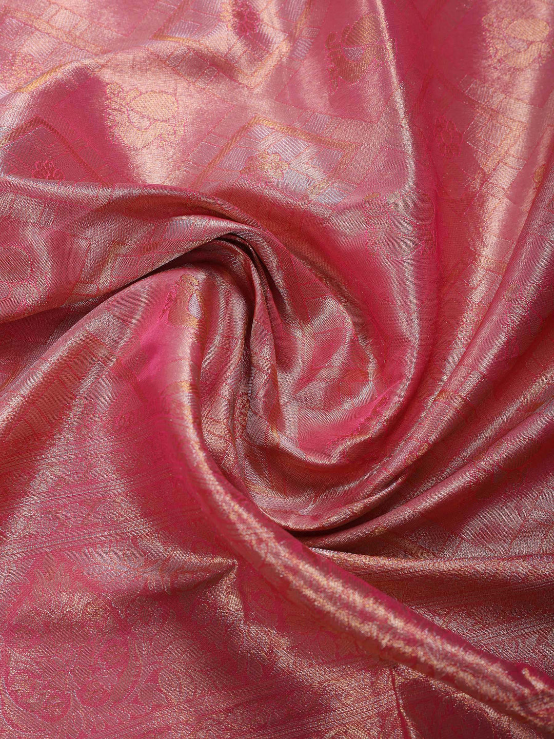Pink Embroidered Art Silk Saree
