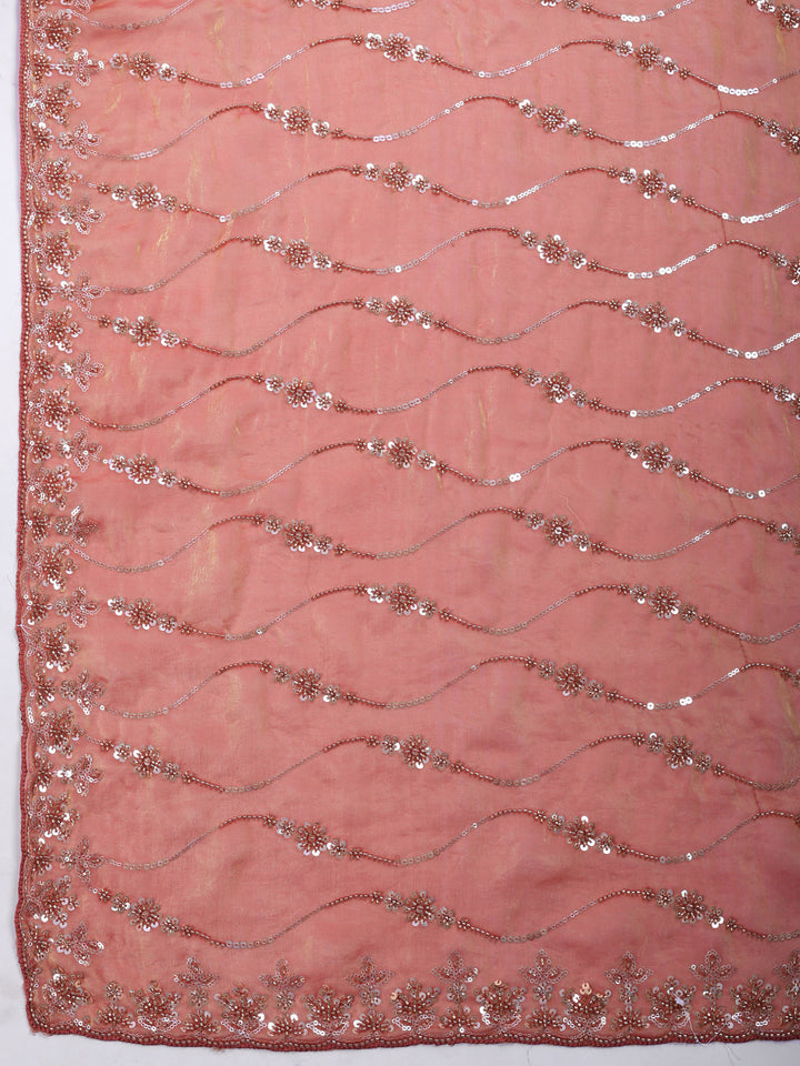 Pink Embroidered Tissue Saree
