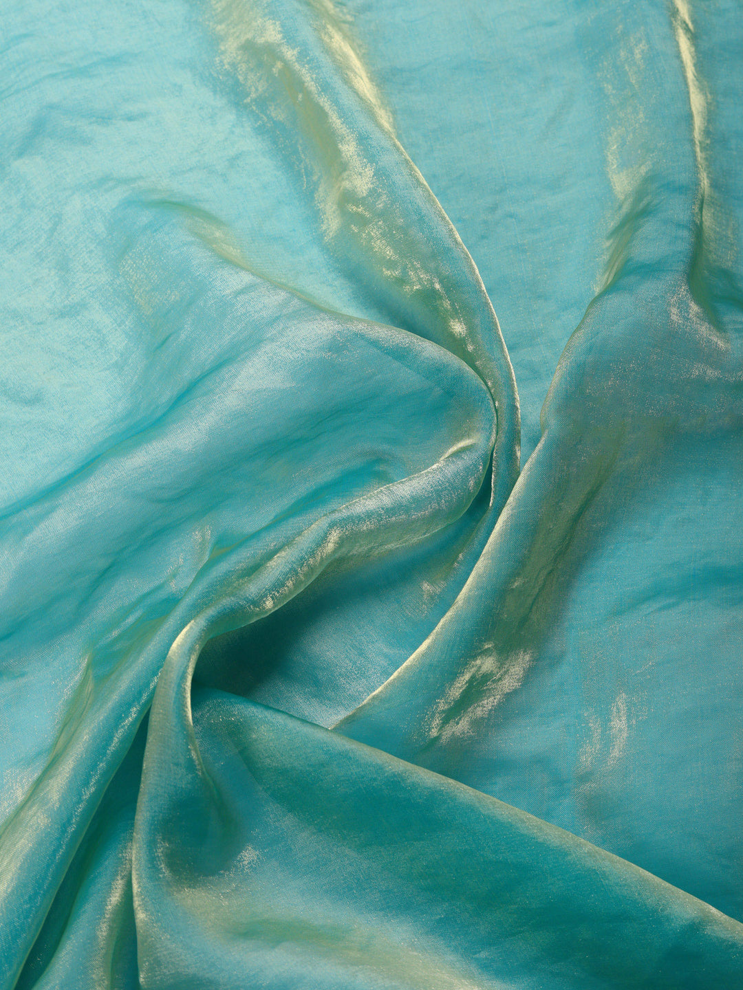 Sea Green Embroidered Tissue Saree
