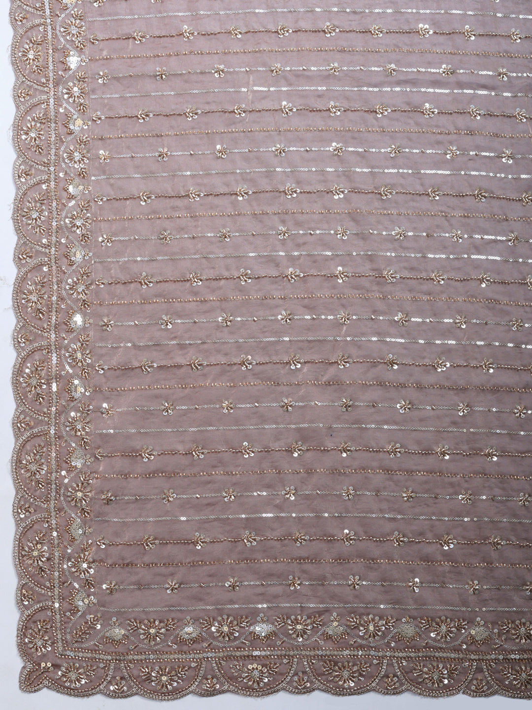 Onion Pink Embroidered Tissue Saree