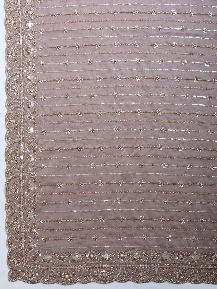 Onion Pink Embroidered Tissue Saree