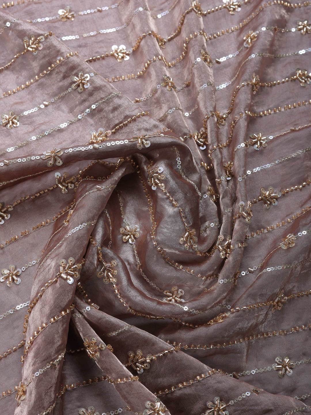 Onion Pink Embroidered Tissue Saree