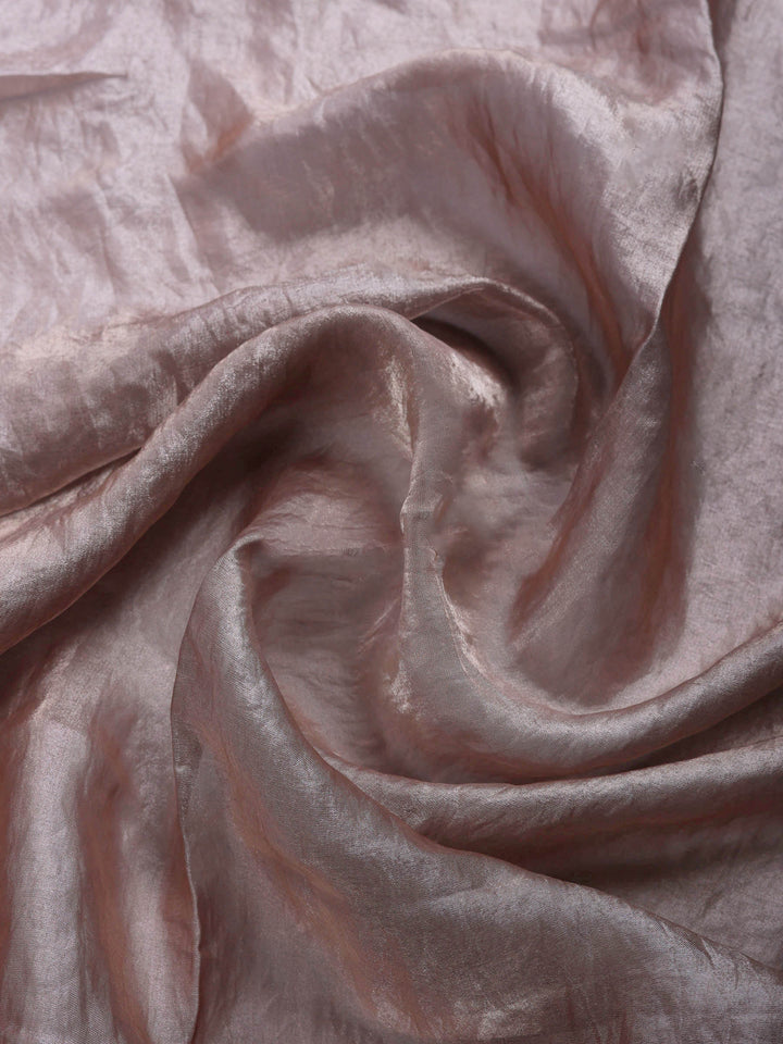 Onion Pink Embroidered Tissue Saree