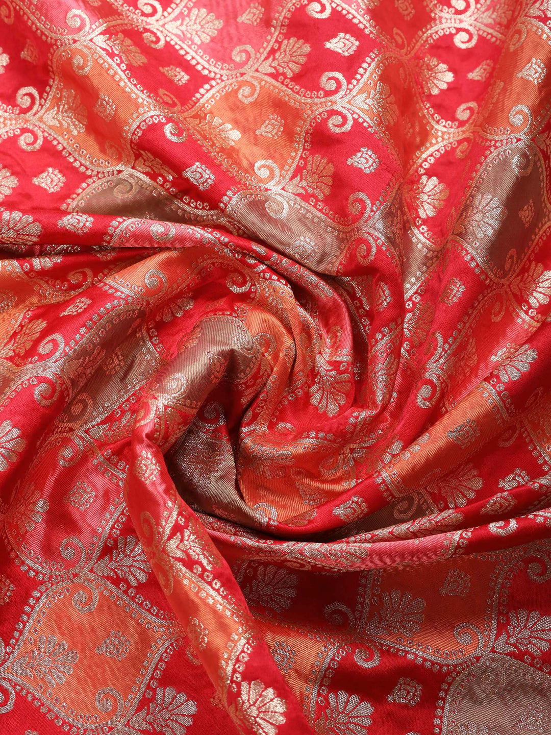 Rani Embroidered Satin Saree