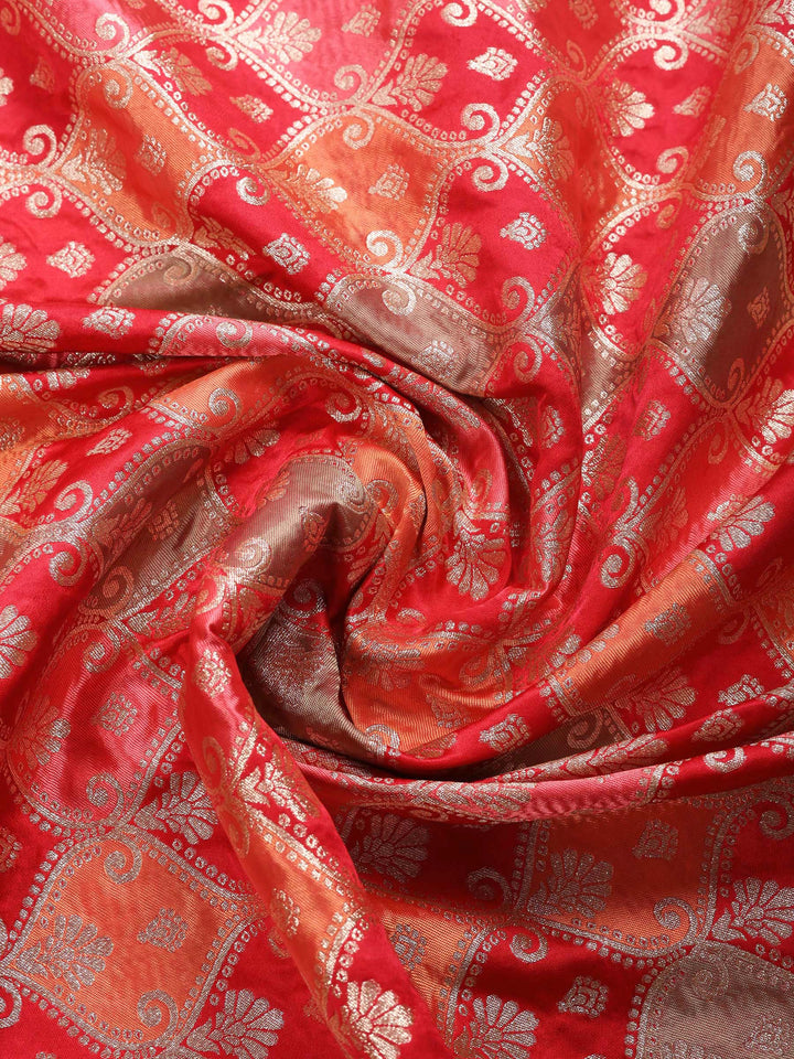 Rani Embroidered Satin Saree